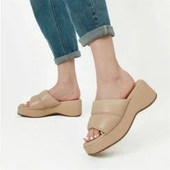 [Wonder Cloud] Poseidon Comfort Slip On Platform Sandals NUDE -DREAM PAIRS Sales 0936 10