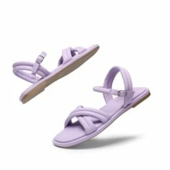 [Wonder Cloud] Gaia Square Toe Quilted Flat Sandals PURPLE -DREAM PAIRS Sales 0937 PURPLE 4