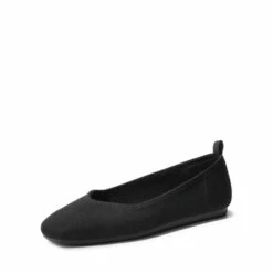 Water-Resistant Square-Toe Flats BLACK -DREAM PAIRS Sales 0939 BLACK 1
