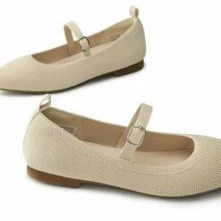 Knitted Washable Flats With Straps APRICOT -DREAM PAIRS Sales 0939 杏5
