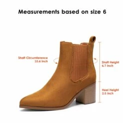 Pointed Toe Chelsea Ankle Boots TAN-SUEDE -DREAM PAIRS Sales 0941 TAN SUEDE 5