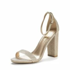 Women's Chunky High Heel Pump Sandals GOLD GLITTER 10 Women's Chunky High Heel Pump Sandals GOLD GLITTER -DREAM PAIRS Sales 0941 d2d9a7c7ea98