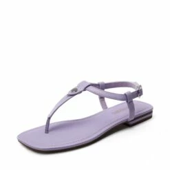 T-Strap Thong Flat Sandals With Silk Ribbon PURPLE -DREAM PAIRS Sales 0942 1.1