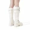 Lug Sole Platform Motorcycle Boots WHITE -DREAM PAIRS Sales 0943 WHITE 6
