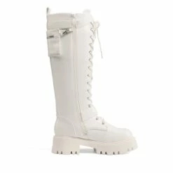 Lug Sole Platform Motorcycle Boots WHITE -DREAM PAIRS Sales 0944 WHITE 2