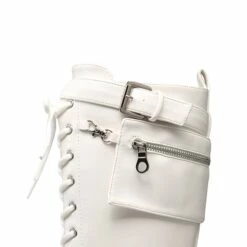 Lug Sole Platform Motorcycle Boots WHITE -DREAM PAIRS Sales 0944 WHITE 4