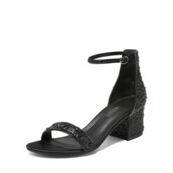 Rhinestone Low Chunky Heel Sandals BLACK RHINESTONE 12 Rhinestone Low Chunky Heel Sandals BLACK RHINESTONE -DREAM PAIRS Sales 0947 5e7c63ebc27e