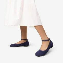 Elegant Removable Ankle Strap Flats NAVY -DREAM PAIRS Sales 0948 NAVY 6