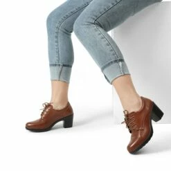 Arch Support Chunky Heel Oxfords BROWN PU -DREAM PAIRS Sales 0951 BROWN PU 5