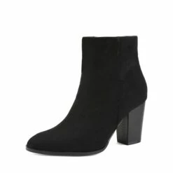 Pointed Toe Chunky Heel Ankle Boots BLACK-SUEDE -DREAM PAIRS Sales 0951 Black Suede 01