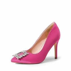 Rhinestone Stiletto Pointed Toe Pumps ROSE RED-RHINESTONE -DREAM PAIRS Sales 0951 ROSE RED RHINESTONE 1