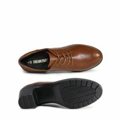 Arch Support Chunky Heel Oxfords BROWN PU