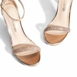 Rhinestone Strap High Stiletto Heel Sandals CHAMPAGNE-RHINESTONE