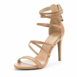 High Heel Strappy Pump Sandals NUDE PU -DREAM PAIRS Sales 0959 DREAM PAIRS Women SHOW NUDE PU 1