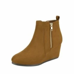 Pointed Toe Suede Wedge Bootie TAN SUEDE 11 Pointed Toe Suede Wedge Bootie TAN SUEDE -DREAM PAIRS Sales 1 105