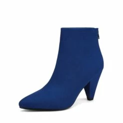 Pointed Toe High Heel Ankle Booties ROYAL BLUE SUEDE -DREAM PAIRS Sales 1 112