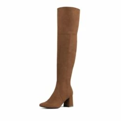 Chunky Over The Knee Boots BROWN SUEDE -DREAM PAIRS Sales 1 117