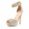 High Heel Stiletto Ankle Strap Platform Pumps GOLD GLITTER -DREAM PAIRS Sales 1 12