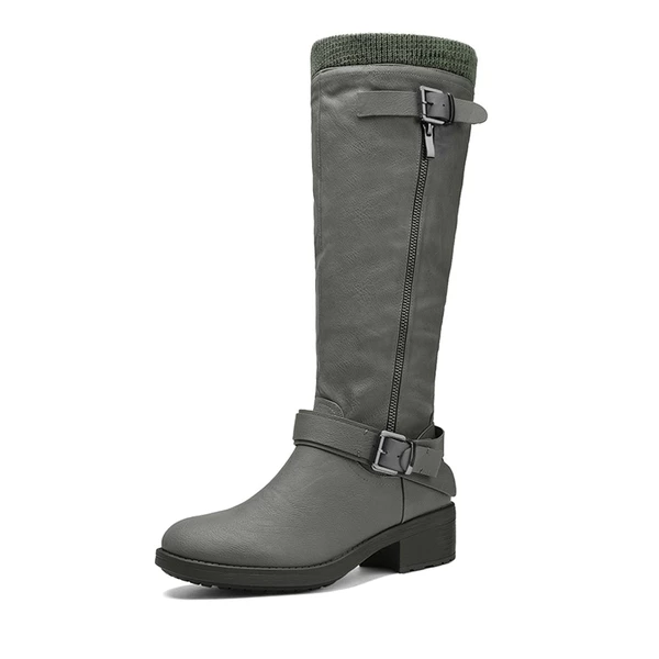 Wide Calf Knee High Boots GREY 3 Wide Calf Knee High Boots GREY