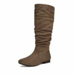 Winter Wide Calf Pull On Knee High Boots TAUPE -DREAM PAIRS Sales 1 126