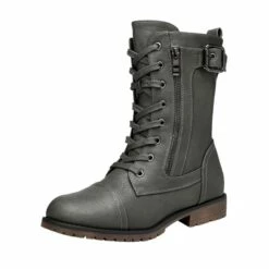 Winter Mid Calf Lace Up Boots GREY -DREAM PAIRS Sales 1 130
