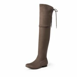 Flat Thigh High Boots KHAKI -DREAM PAIRS Sales 1 132