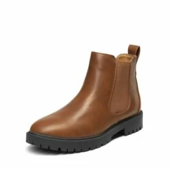 Classic Chelsea Ankle Booties BROWNISH YELLOW PU -DREAM PAIRS Sales 1 134