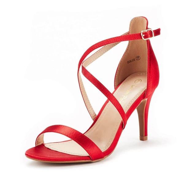 Open Toe Red Stiletto Sandals RED 4 Open Toe Red Stiletto Sandals RED - Image 2
