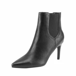 Pointed Toe Stiletto Chelsea Ankle Booties BLACK PU -DREAM PAIRS Sales 1 145