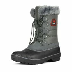 Lace Up Walking Snow Boots GREY -DREAM PAIRS Sales 1 148