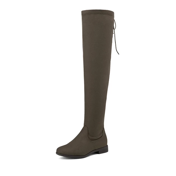 Block Heel Over The Knee High Boots KHAKI 8 Block Heel Over The Knee High Boots KHAKI - Image 6