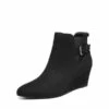 Pointed Toe Wedge Heel Ankle Booties BLACK 2 Pointed Toe Wedge Heel Ankle Booties BLACK -DREAM PAIRS Sales 1 164