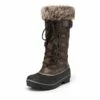 Fur Lined Lace-Up Snow Boots BROWN