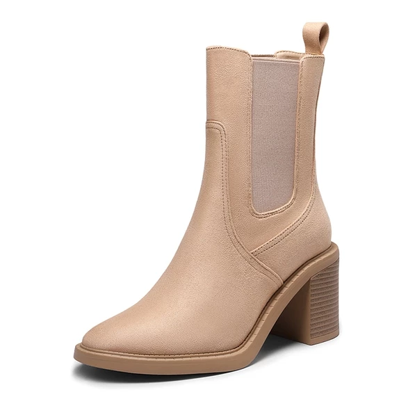 Diva Chunky Chelsea Booties NUDE 3 Diva Chunky Chelsea Booties NUDE