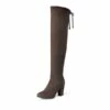 Block Heel Over The Knee Boots KHAKI 1 Block Heel Over The Knee Boots KHAKI -DREAM PAIRS Sales 1 179