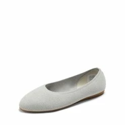 Pointed Toe Knitted Work Flats SILVER