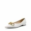 Chain Pointed Toe Ballet Flats WHITE PU -DREAM PAIRS Sales 1 192