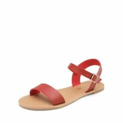 Ankle Strap Open Toe Flat Sandals RED -DREAM PAIRS Sales 1 20