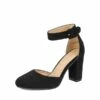 Round Toe Chunky Heel Pumps BLACK NUBUCK -DREAM PAIRS Sales 1 212