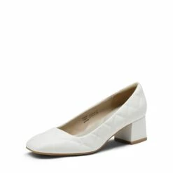 Square Toe Low Heel Pumps WHITE PU 12 Square Toe Low Heel Pumps WHITE PU -DREAM PAIRS Sales 1 214