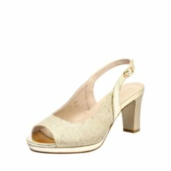 Chunky Heel Peep Toe Slingback Pumps GOLD -DREAM PAIRS Sales 1 224