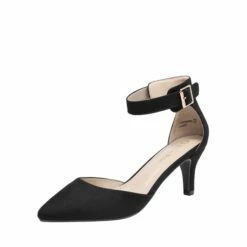 Women's Closed Toe Ankle Strap Heels BLACK SUEDE -DREAM PAIRS Sales 1 225