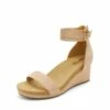 Ankle Strap Platform Wedge Heel Sandals NUDE -DREAM PAIRS Sales 1 24