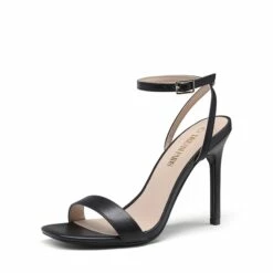 Open Toe Stiletto Sandals BLACK -DREAM PAIRS Sales 1