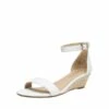 Ankle Strap Low Wedge Sandals ESPADRILLES WHITE PU
