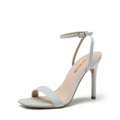 Open Toe Ankle Strap Stiletto Sandals SILVER -DREAM PAIRS Sales 1 48