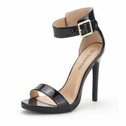 Open Toe Stiletto Heel Sandals BLACK PAT -DREAM PAIRS Sales 1 63