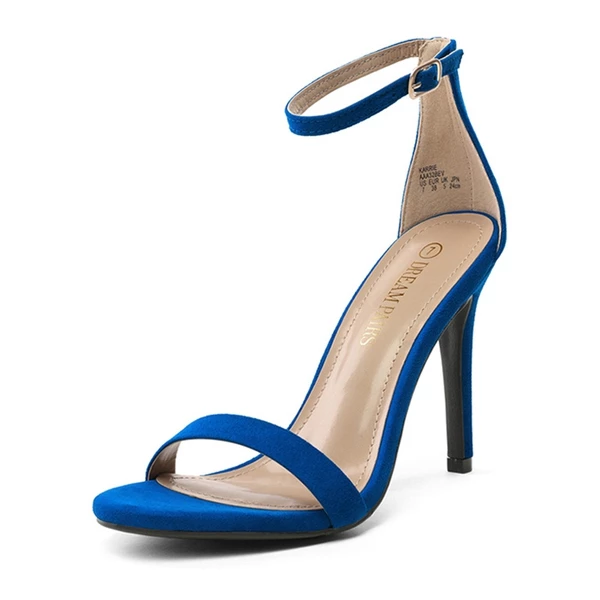 Ankle Strap High Heel Stiletto Sandals ROYAL BLUE 8 Ankle Strap High Heel Stiletto Sandals ROYAL BLUE - Image 6