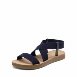 Ankle Strap Summer Flat Sandals NAVY