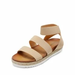 Ankle Strap Espadrille Platform Wedges NUDE